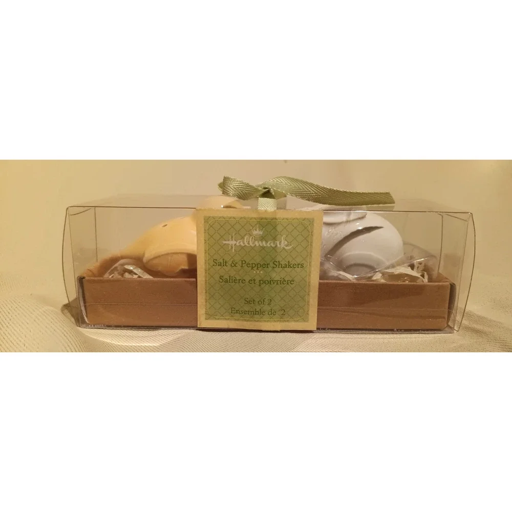 NEW Hallmark Bunny & Chick Ceramic Salt & Pepper Shakers Boxed Easter Decor Gift